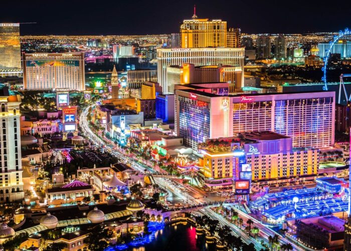 The Las Vegas Strip at night, California