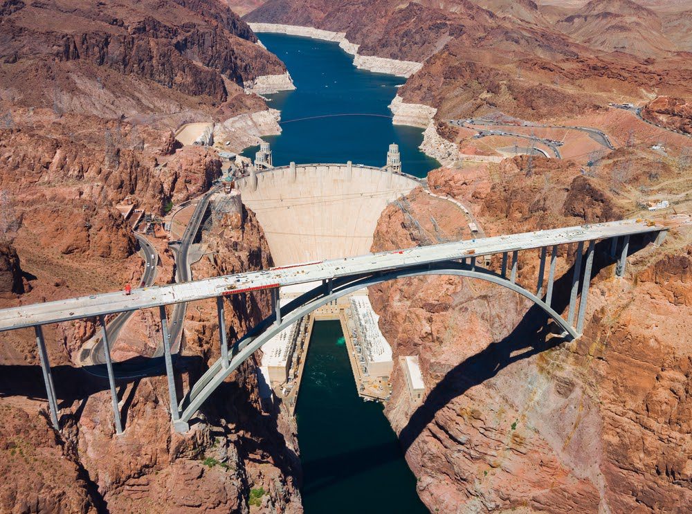 Aerial photo of the Hoover Dam in Nevada