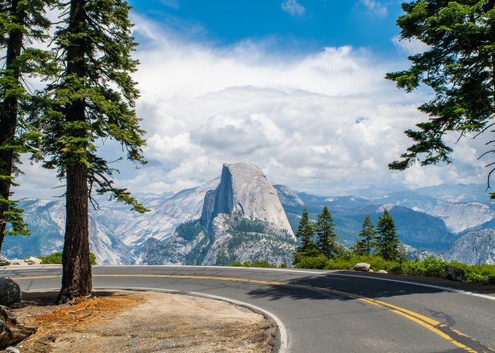 Road to Glacier point in Yosemite National Park