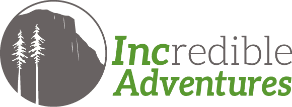 Incredible adventures logo on a green background, showcasing the beauty of San Francisco.