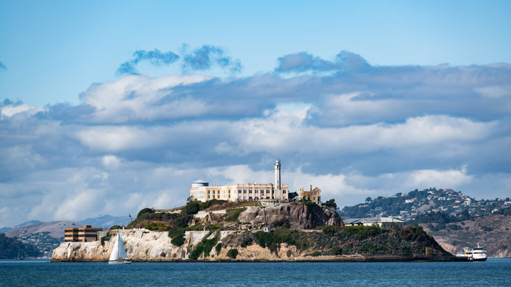 Alcatraz Island is located in the beautiful San Francisco area of California.