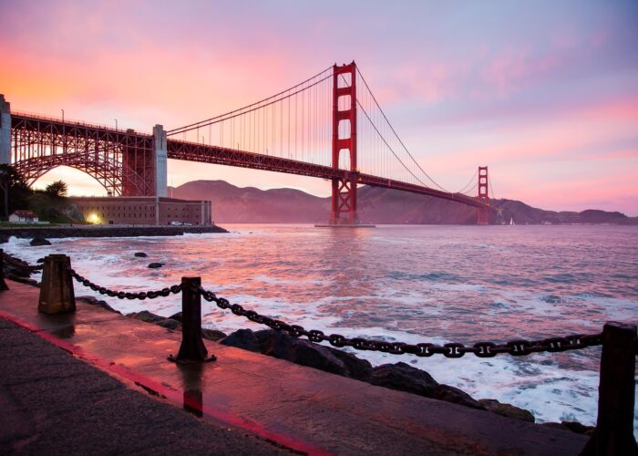 Explore the iconic Golden Gate Bridge in San Francisco, California.