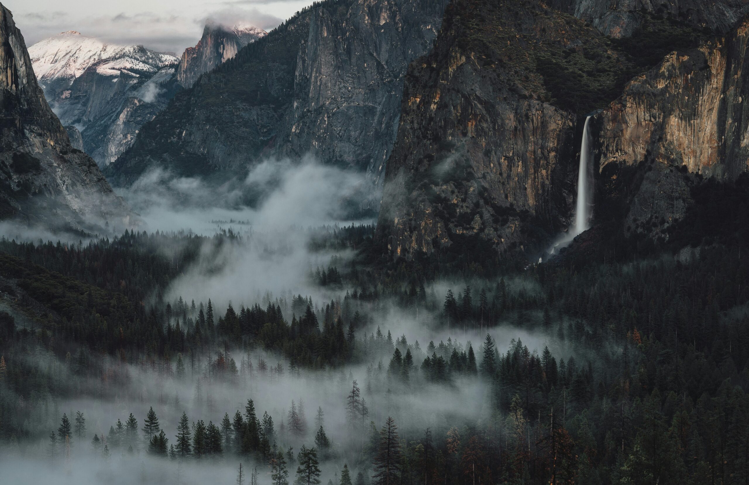Yosemite Valley shrouded in mist